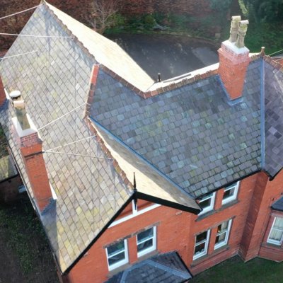 A re-roofed residential property in Helsby using reclaimed Welsh slate