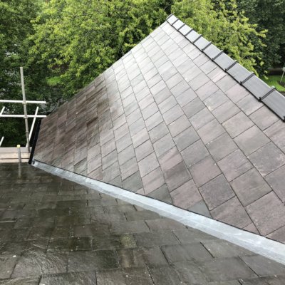 A re-roofed property in Middlewich including a new lead valley