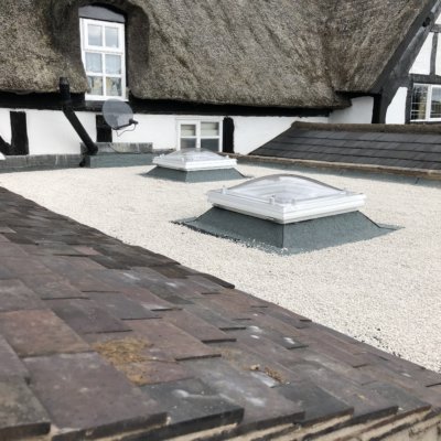 New kitchen flat roof and skylights on the outskirts of Nantwich