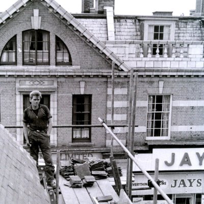 A roof level image of an 1950s Emerton Roofing project