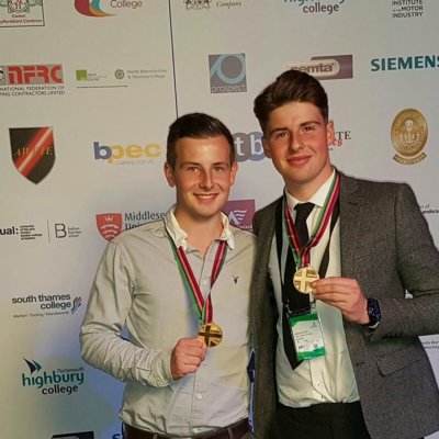 William and Andew Emerton with their gold and bronze medals following their success at Skillbuild 2016.